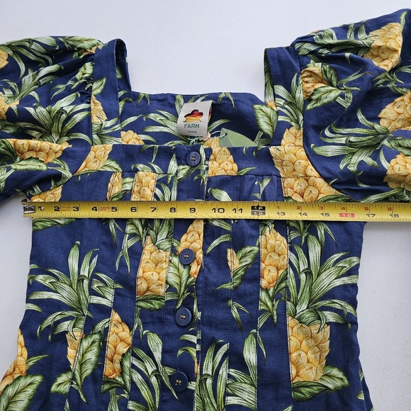 FARM Rio Pineapple Print Linen Blend Mini Dress - Picture 9 of 10